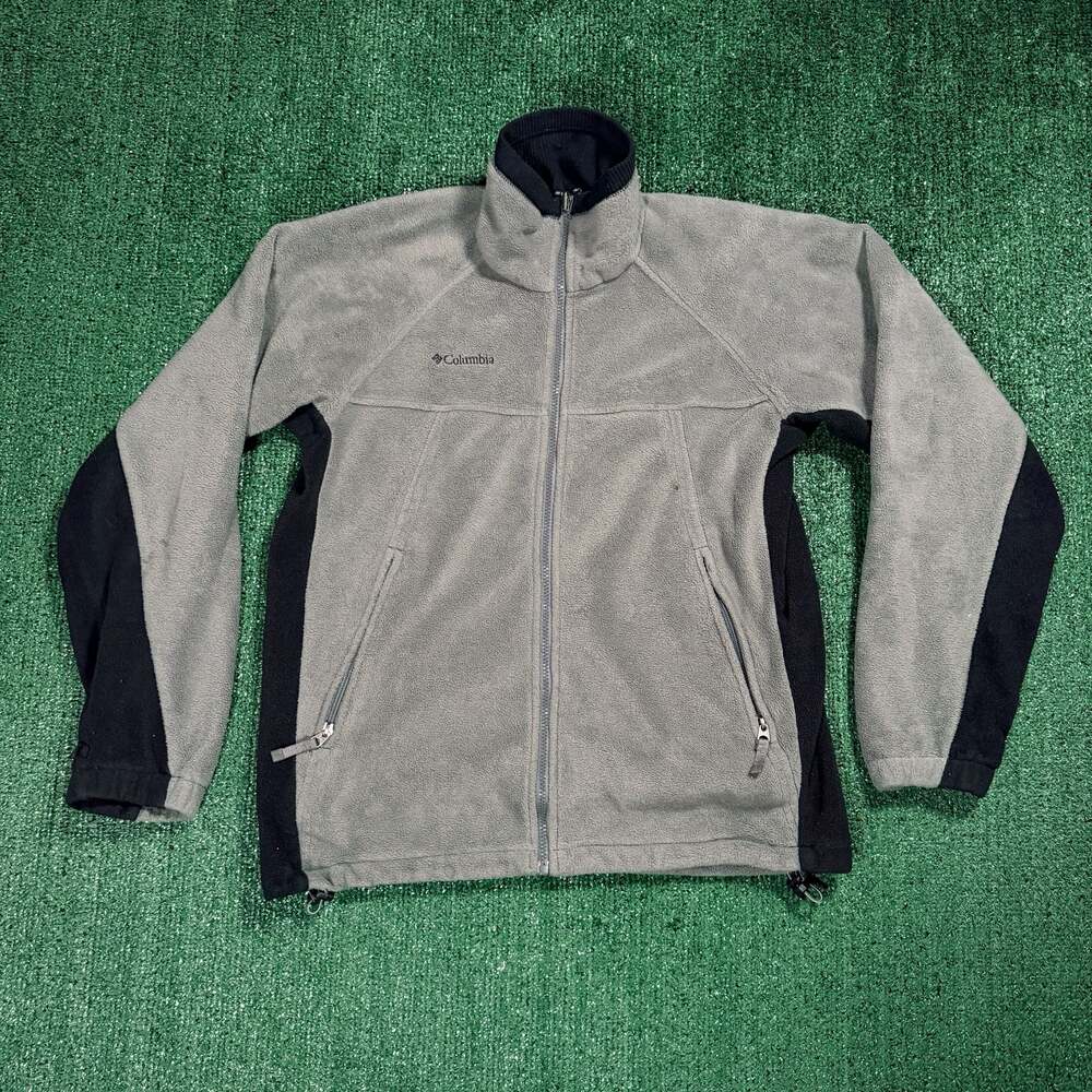Vintage Columbia Vertex Men's Full Zip Fleece Jacket Grey/Black Small